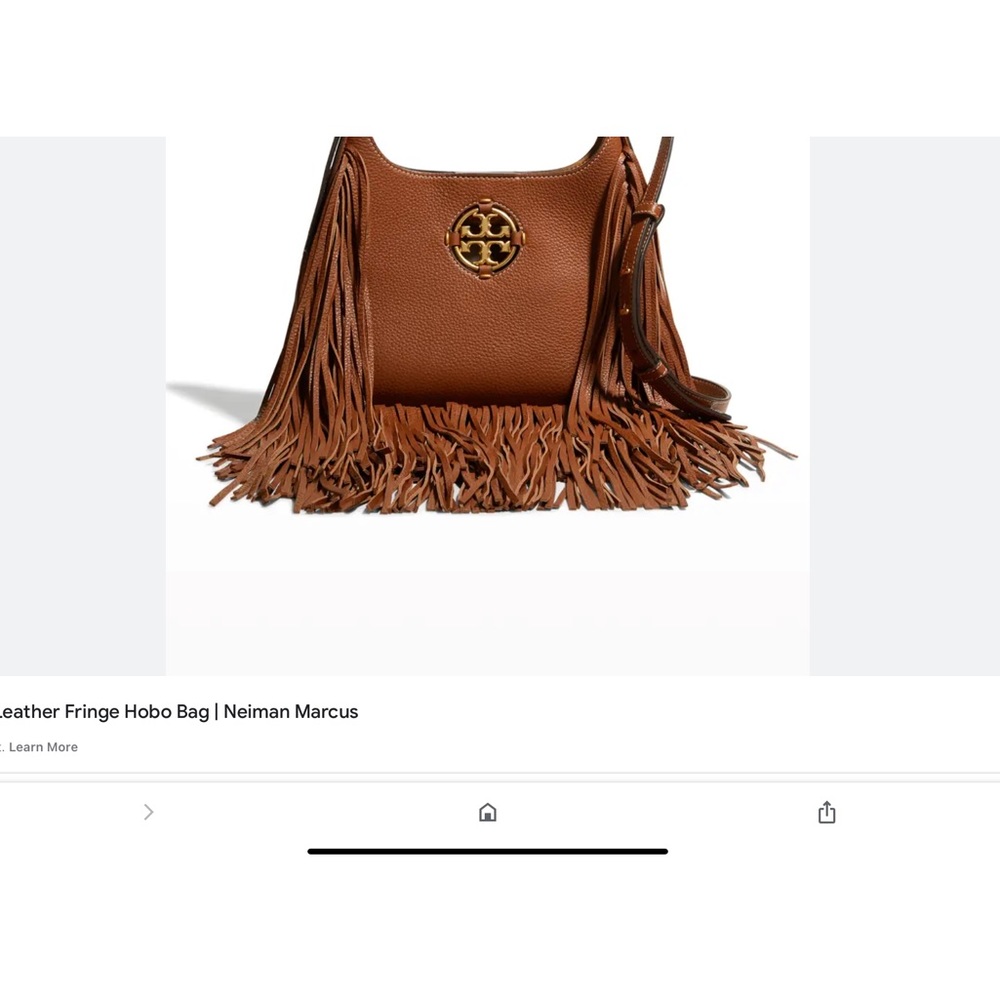 NWT Tory Burch small Miller Fringe light umber hobo  RET $728 So Chic!